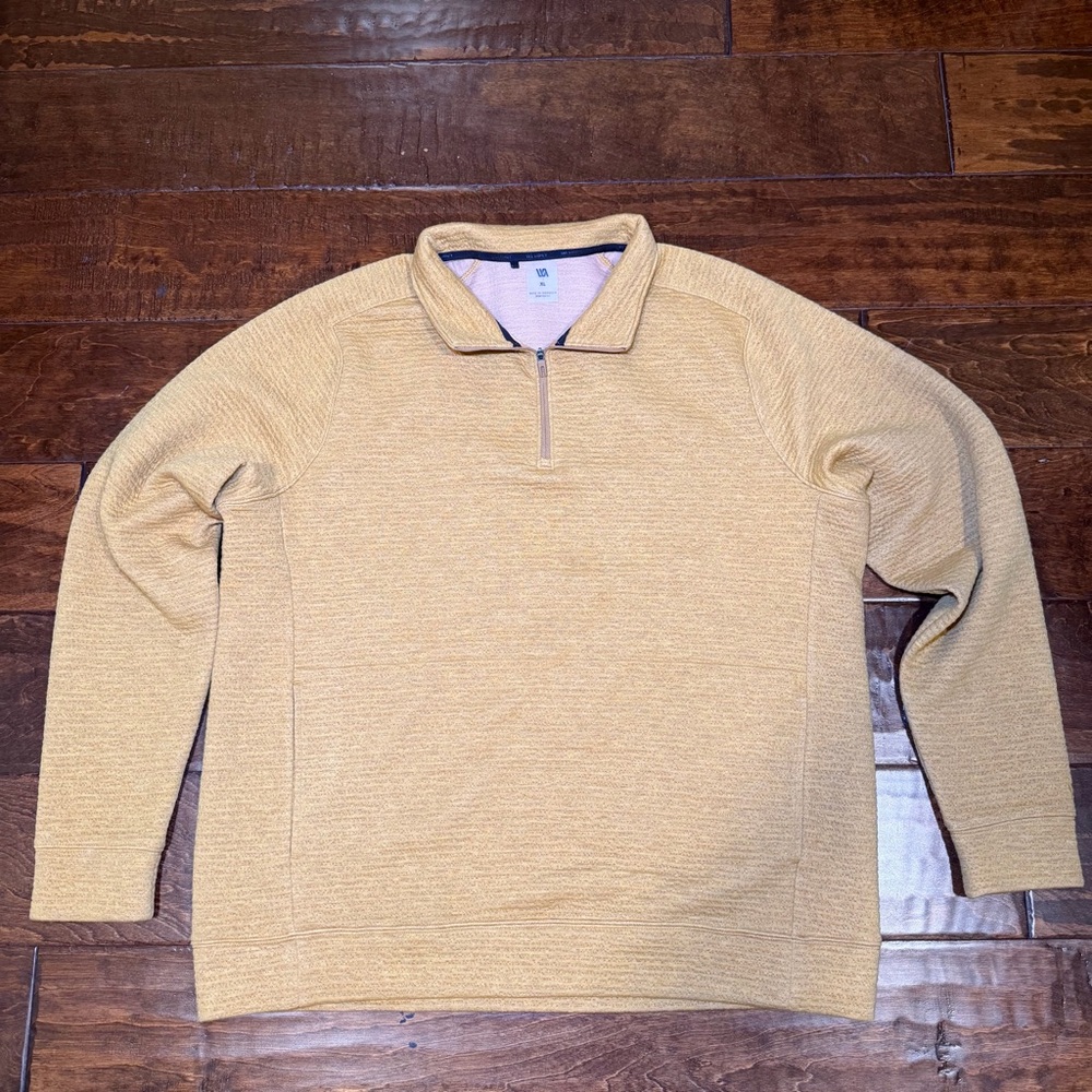 VRST Pullover Mens XL Yellow/gold Athletic Quarter Zip Stretch Performance Top